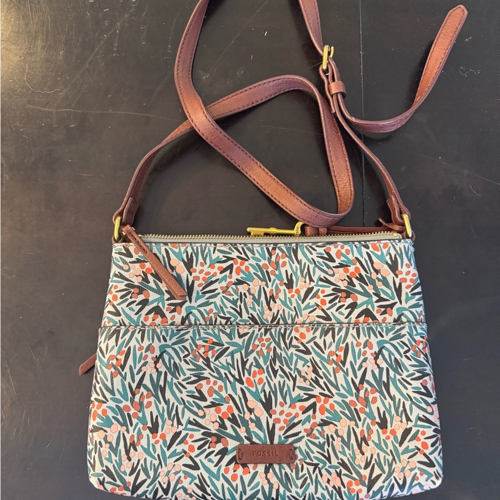 Fossil Women's Crossbody Bag - abstract floral design